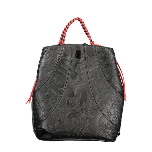 Backpack by Desigual for women in polyethylene black & print presents a versatile Polyethylene Backpack design, showcasing a secure snap & zipper with ample built-in-compartments, external-pockets, internal-pockets & cardholder and versatile backpack-strap, adjustable-strap & handle for a versatile finish.