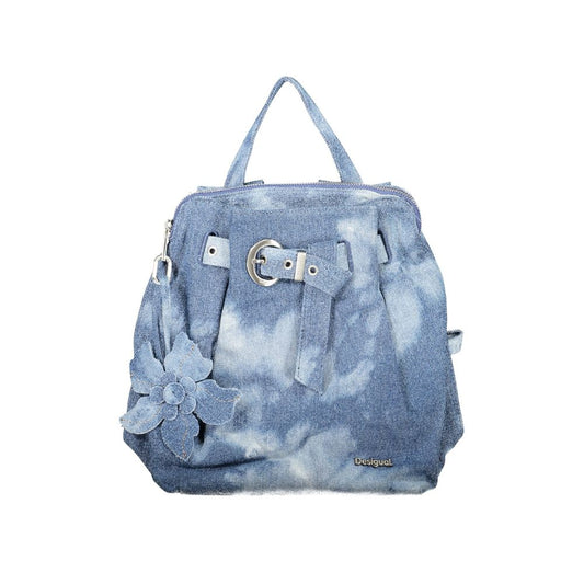 Mini Backpack by Desigual for women in denim cotton blue features a effortlessly chic Luena Denim Cotton Mini Backpack design, showcasing a secure snap & zipper, ample built-in-compartments, external-pockets, internal-pockets & cardholder, and versatile backpack-strap, adjustable-strap & handle for a effortlessly chic finish.