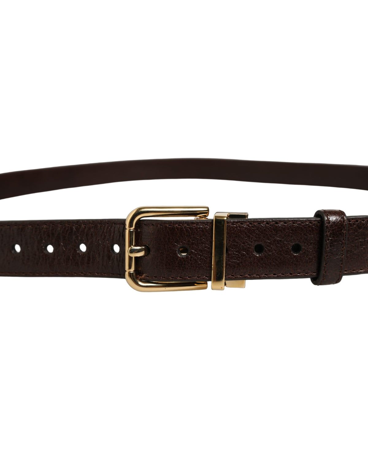 Dolce & Gabbana Calf Leather Belt - Brown Gold