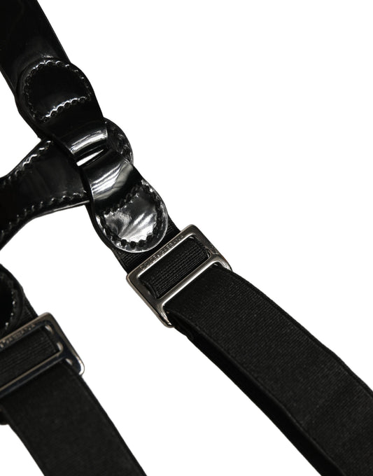 Suspenders by Dolce & Gabbana for men in leather & metal black & silver features an timeless design that highlights the sophisticated aesthetic of the Leather & Metal Suspenders with an timeless finish.