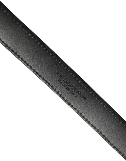 Dolce & Gabbana Black Canvas Leather Gold Metal Buckle Belt