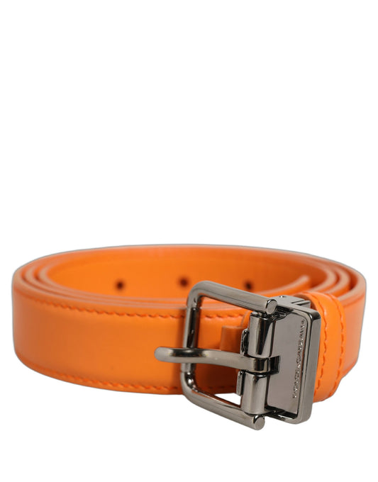 Belt by Dolce & Gabbana for men in leather & metal orange & silver features a bohemian chic silhouette, showcasing the bohemian chic Leather & Metal Belt design with a sophisticated bohemian chic finish.