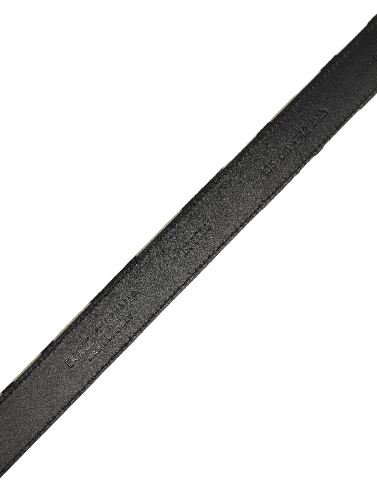 Dolce & Gabbana Canvas & Leather Belt - Black Ivory Silver Patterned