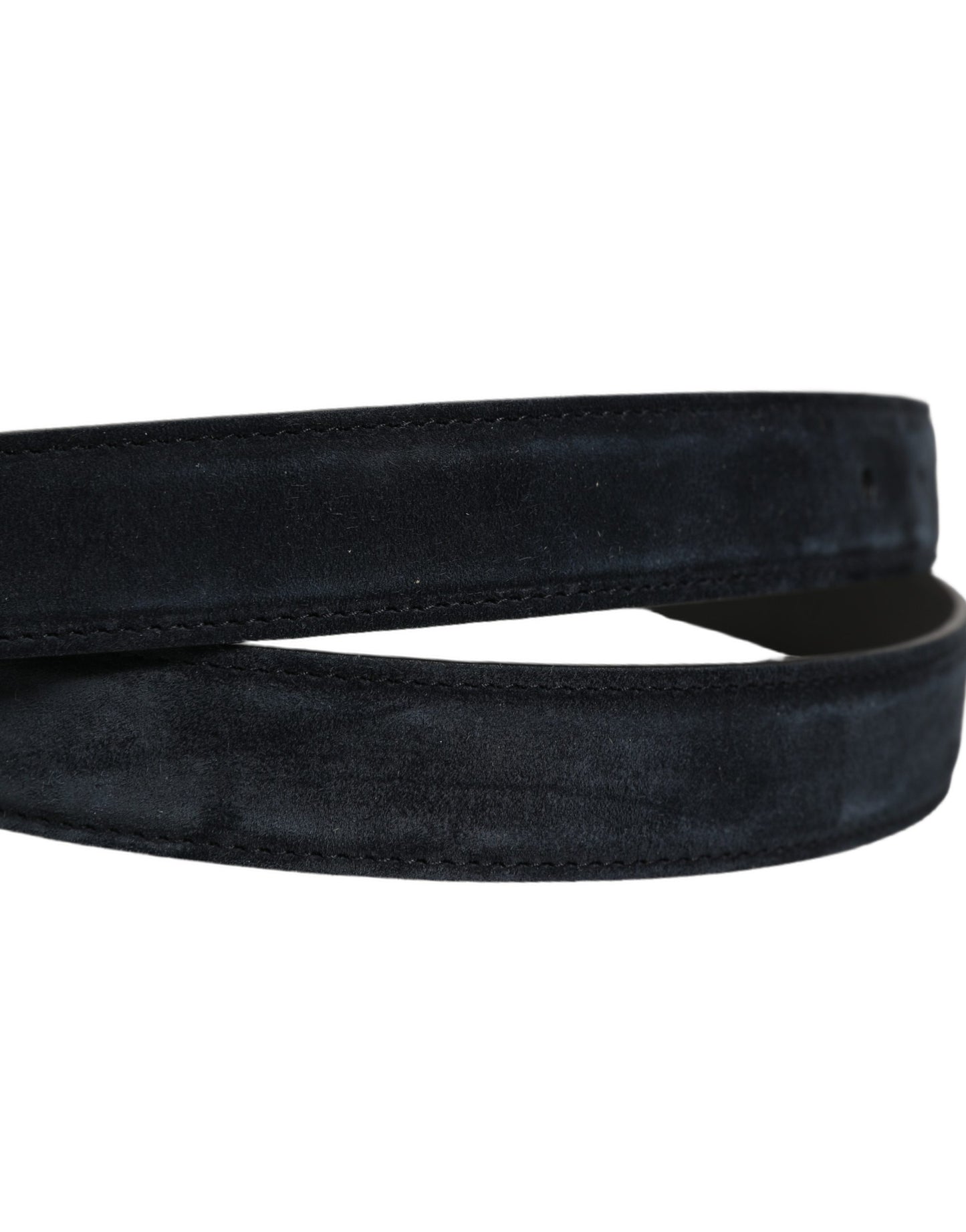 Dolce & Gabbana Men Black Leather Gold Tone Metal Buckle Belt