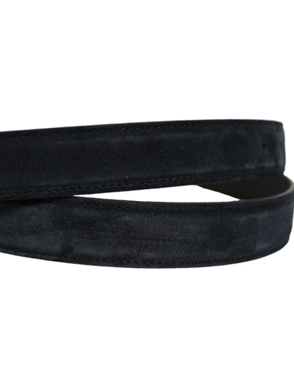 Dolce & Gabbana Men Black Leather Gold Tone Metal Buckle Belt