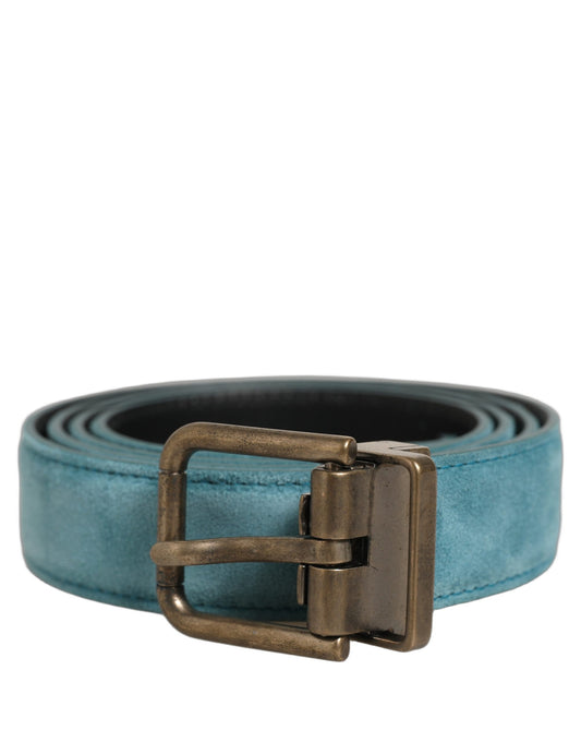 Dolce & Gabbana Suede Calf Leather Belt - Blue Gold