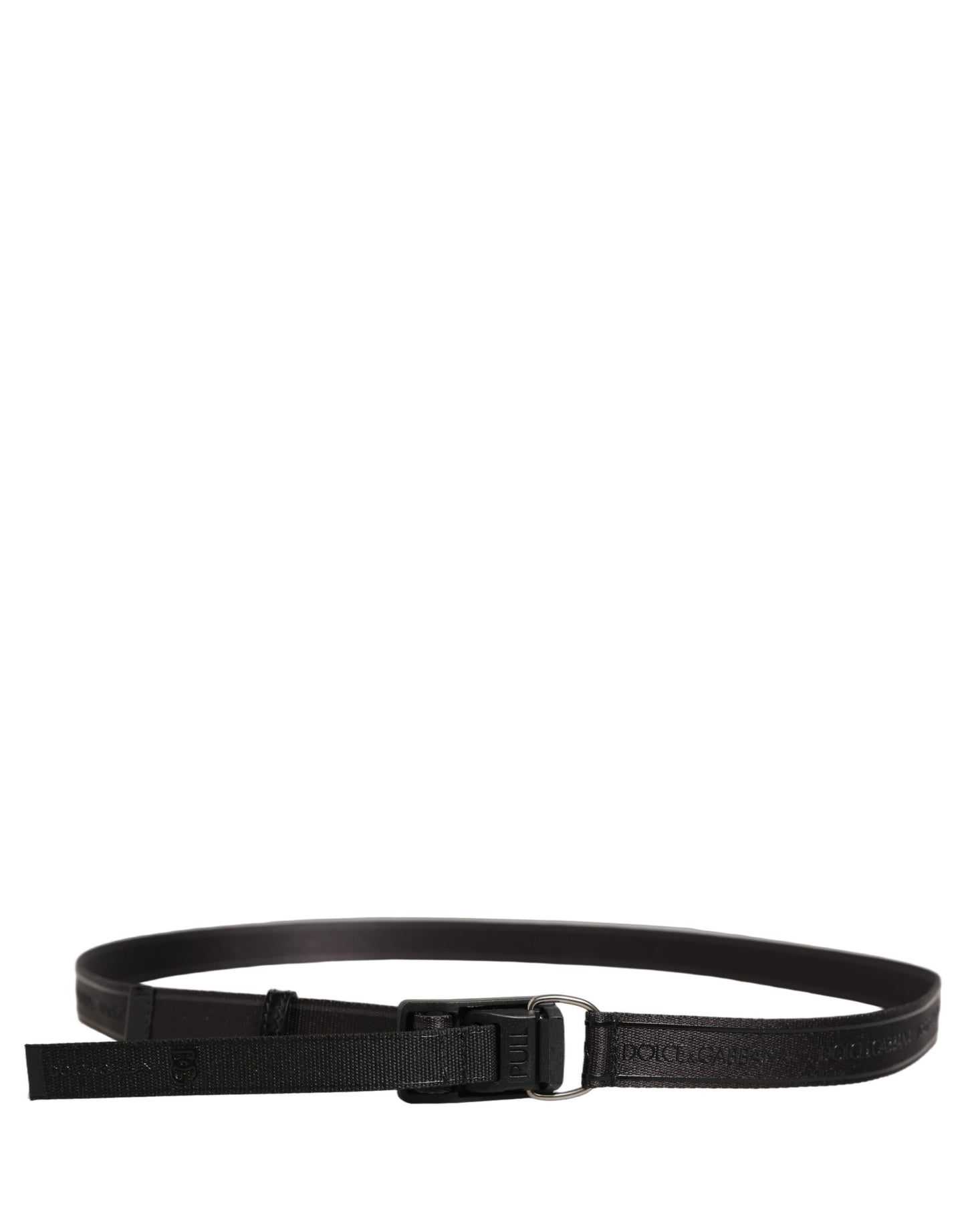 Dolce & Gabbana Men Black Nylon Webbing Plastic Buckle Belt