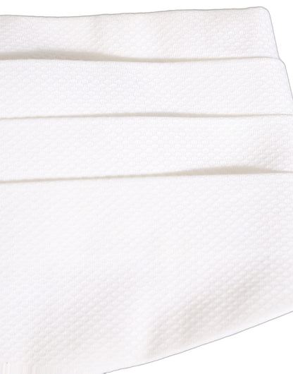 Dolce & Gabbana White Men Wide Waist Belt Cotton Cummerbund