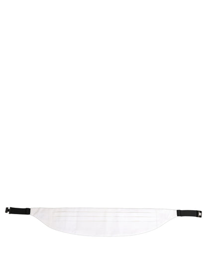 Dolce & Gabbana White Men Wide Waist Belt Cotton Cummerbund