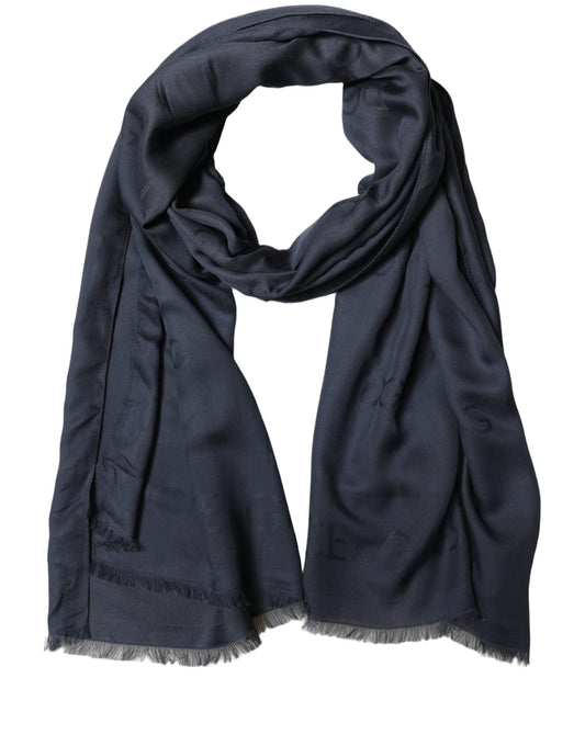 Scarf by Dolce & Gabbana for men in cashmere modal & lace dark-blue & jacquard showcases a eye catching silhouette, artfully capturing the essence of the eye catching Cashmere Modal & Lace Stole Frayed-Edge Scarf design for a sophisticated look.