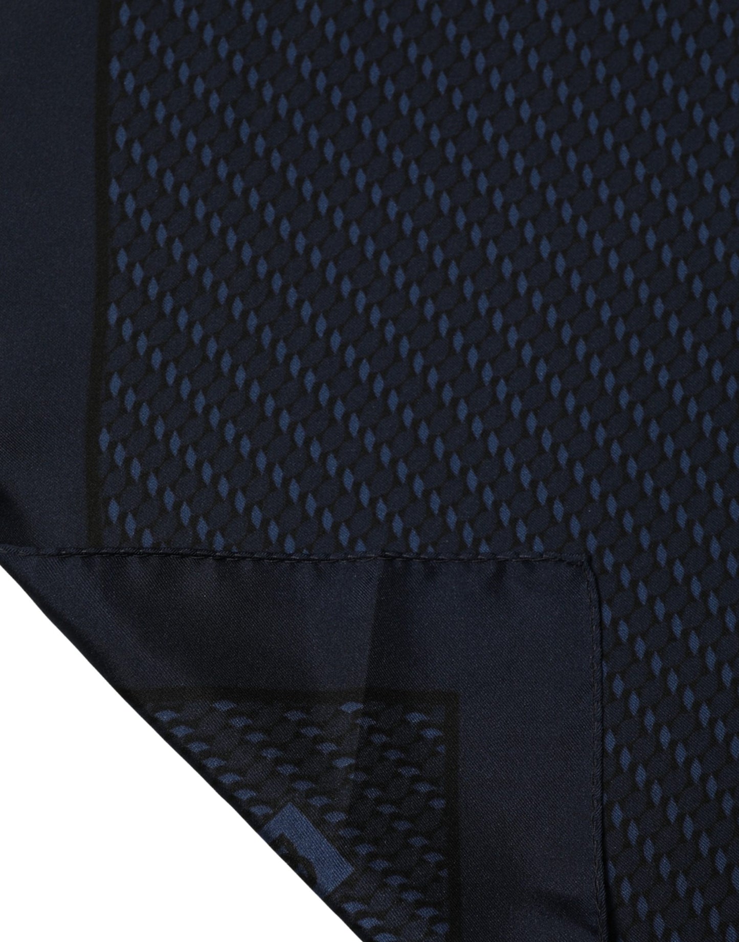 Dolce & Gabbana Dark Blue Silk Pocket Square Foulard Scarf