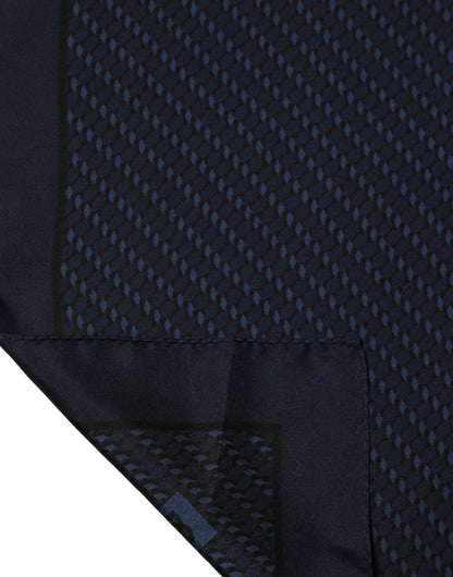 Dolce & Gabbana Dark Blue Silk Pocket Square Foulard Scarf