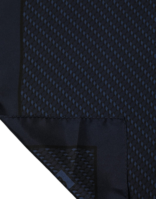 Scarf by Dolce & Gabbana for men in silk dark-blue & navy showcases a eye catching silhouette, artfully capturing the essence of the eye catching Silk Foulard Square Scarf design for a sophisticated look.