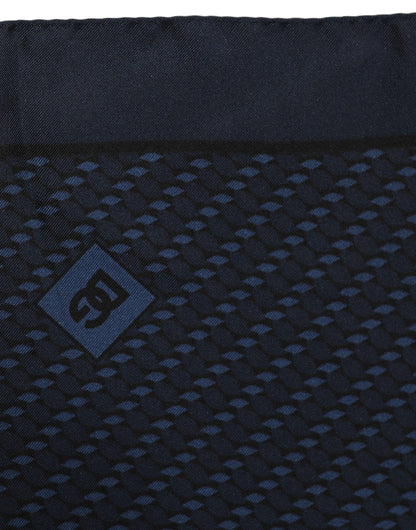 Dolce & Gabbana Dark Blue Silk Pocket Square Foulard Scarf