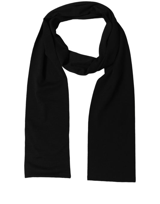 Scarf by Dolce & Gabbana for men in virgin wool black showcases a on trend silhouette, artfully capturing the on trend essence of the Virgin Wool Foulard Shawl Rectangular Scarf design with a sophisticated finish.
