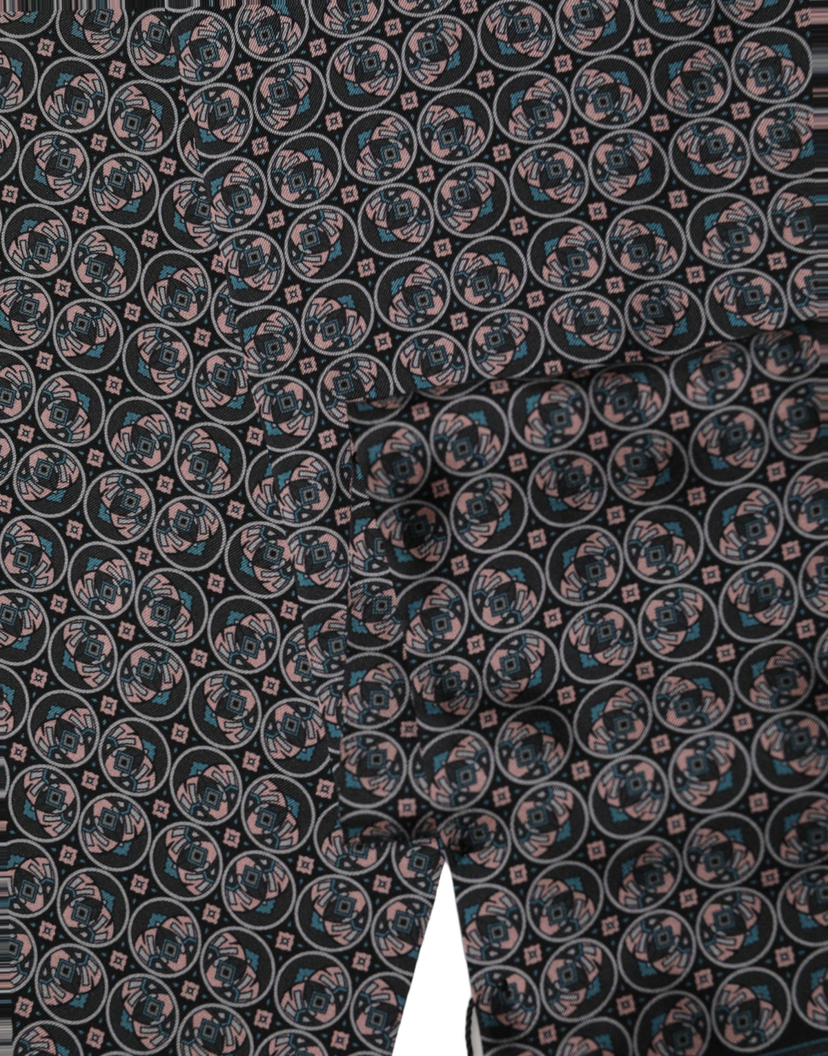 Dolce & Gabbana Black Silk Geometric Fringed Neck Shawl Scarf