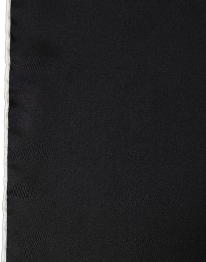 Dolce & Gabbana Men Black Silk Pocket Square Foulard Scarf