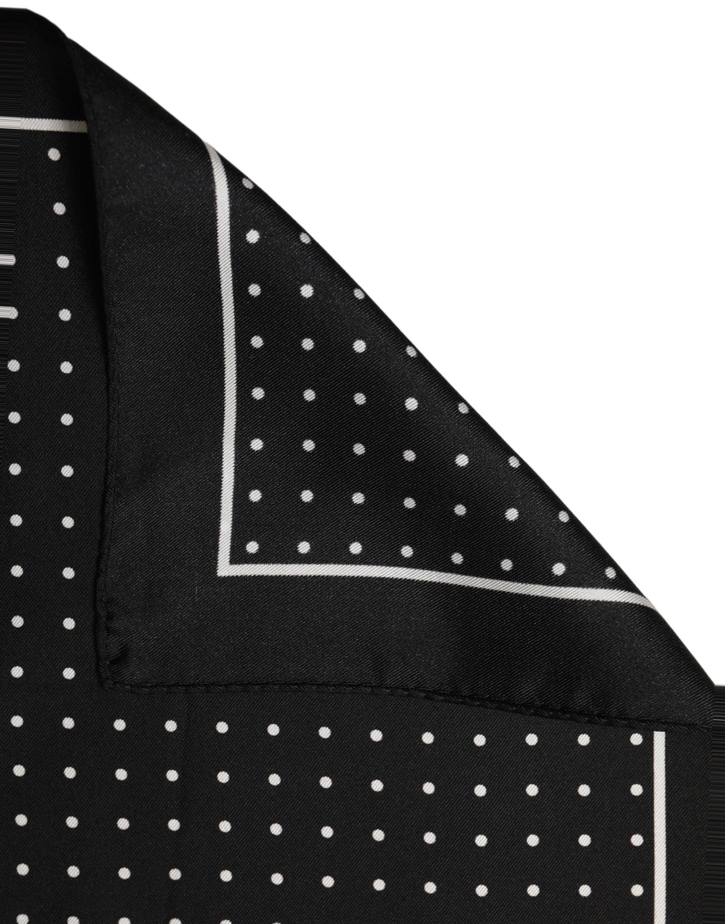 Dolce & Gabbana Black Polka Dot Pocket Square Foulard Scarf