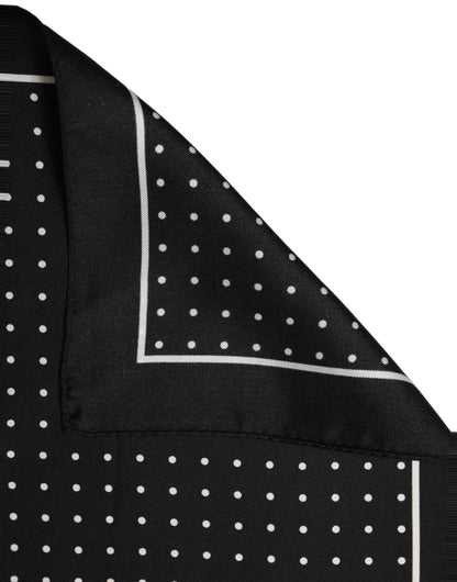Dolce & Gabbana Black Polka Dot Pocket Square Foulard Scarf