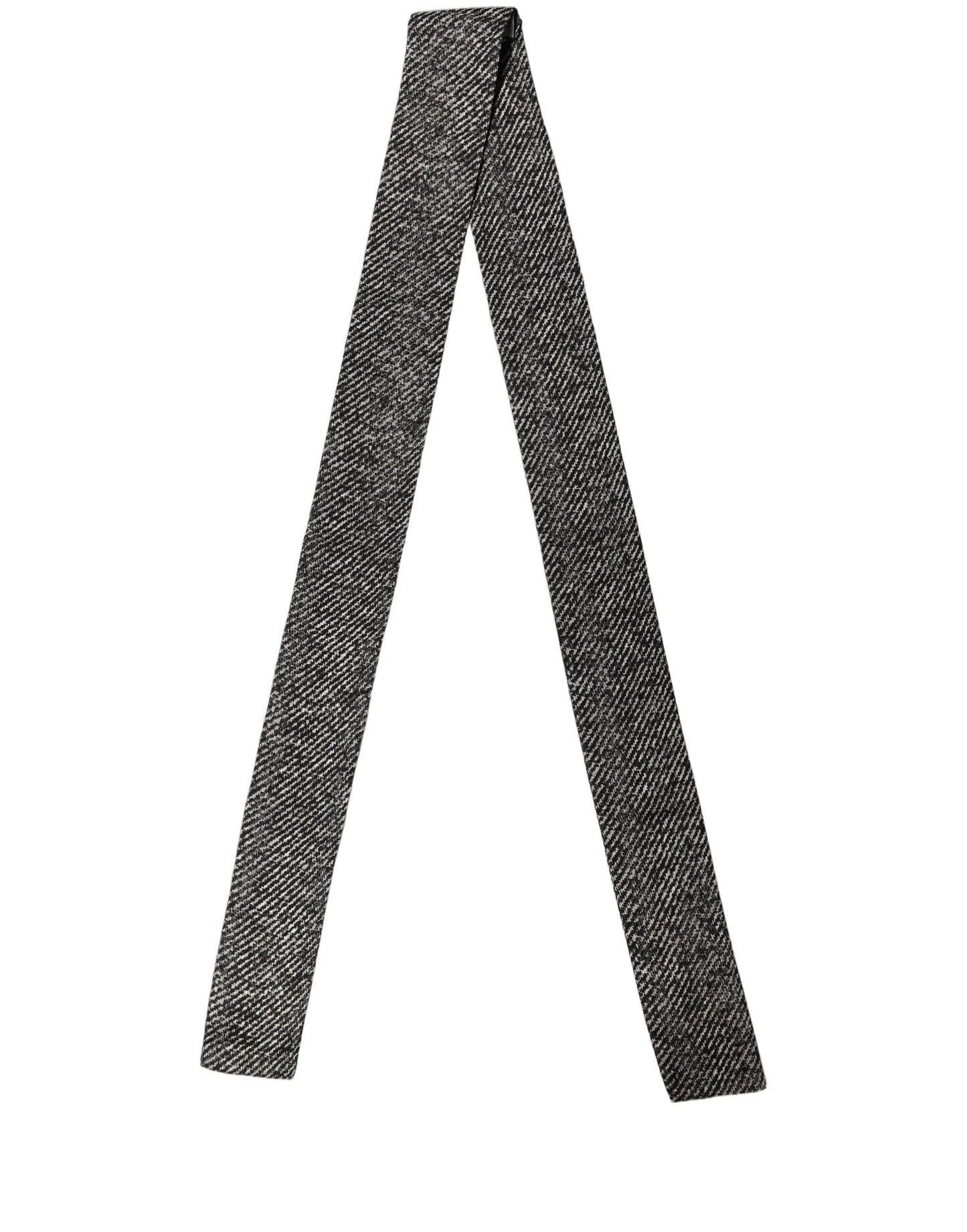 Dolce & Gabbana Black White Herringbone Tweed Shawl Scarf