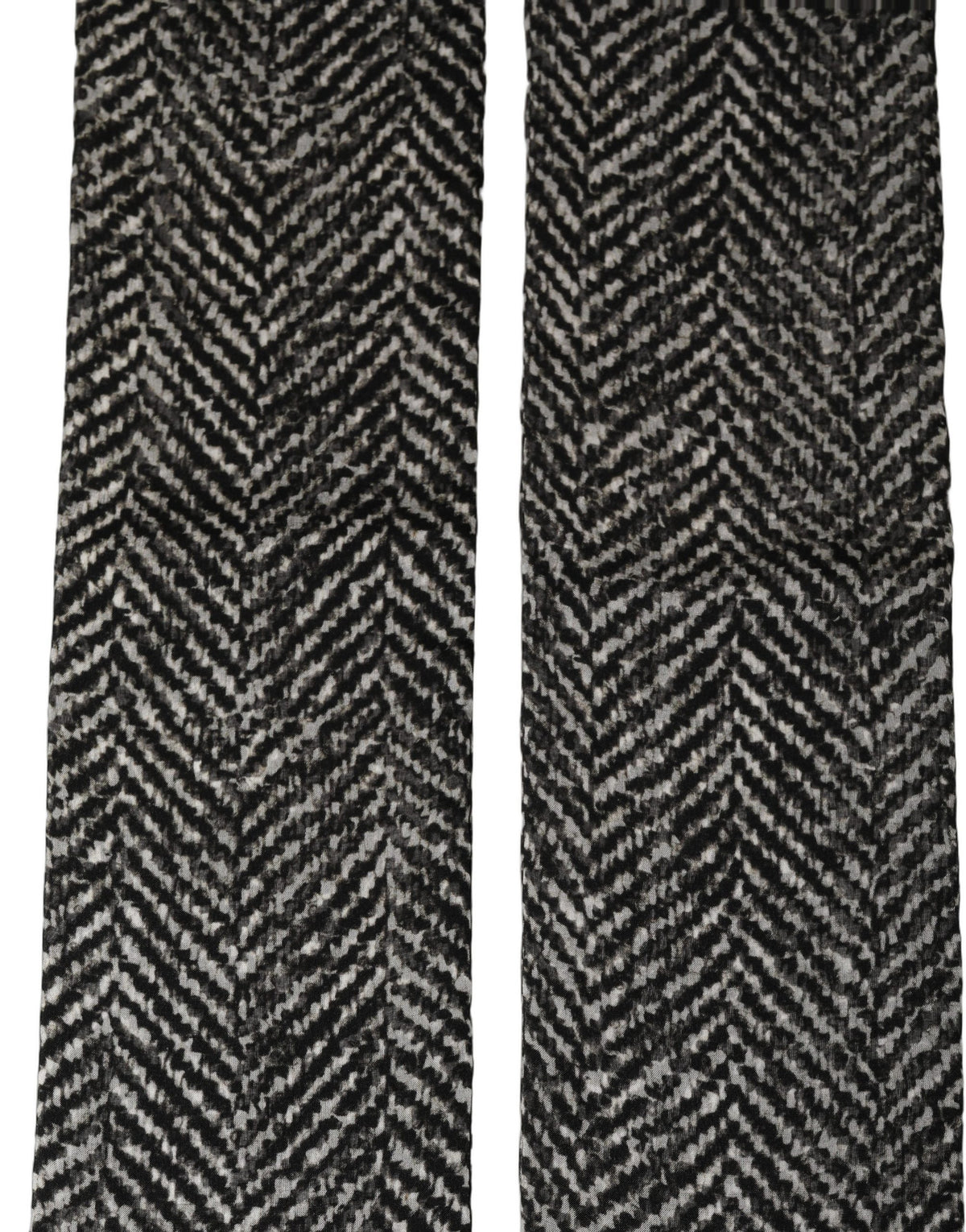 Dolce & Gabbana Black White Herringbone Tweed Shawl Scarf