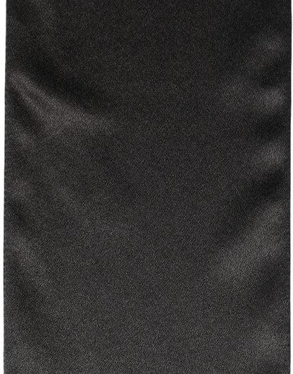 Dolce & Gabbana Men Black Satin Silk Skinny Neck Shawl Scarf