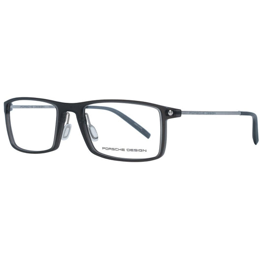 Eyeglasses Frames by Porsche Design for men in metal & plastic gray features an refined silhouette, showcasing the refined gray coloured frame and sophisticated full-frame frame design.