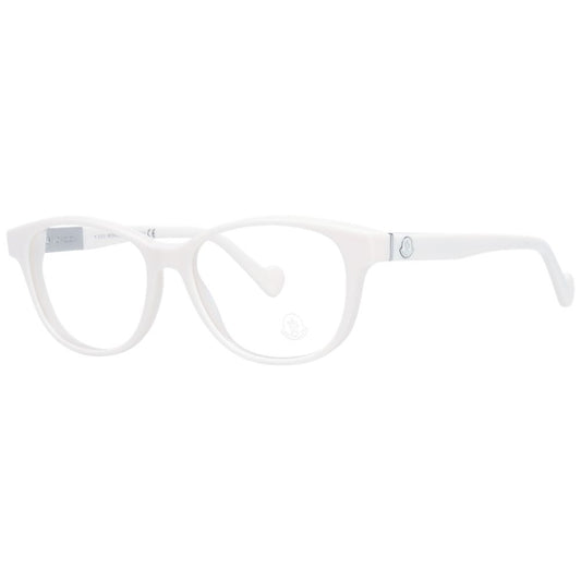 Eyeglasses Frames by Moncler for women in beige features an refined silhouette, showcasing a sophisticated cream coloured frame and refined full-frame frame design for a refined look.