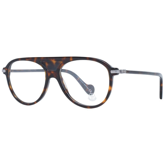 Eyeglasses Frames by Moncler for men in brown showcases a reflective silhouette, artfully incorporating a sophisticated brown coloured frame with a distinct full-frame frame design.