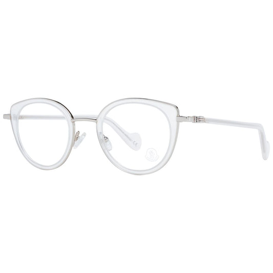 Eyeglasses Frames by Moncler for women in metal & plastic white showcases a refined full-frame frame design with a refined white coloured frame finish for a refined and sophisticated look.