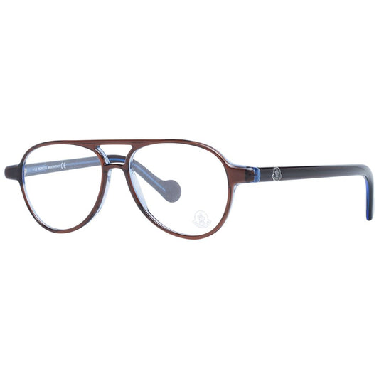 Eyeglasses Frames by Moncler for men in metal & plastic brown features an refined silhouette, showcasing the refined brown coloured frame and sophisticated full-frame frame design.