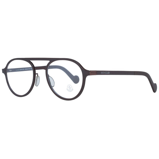 Eyeglasses Frames by Moncler for men in metal and brown showcases an refined full-frame frame design featuring a sophisticated brown coloured frame for an refined and refined aesthetic.