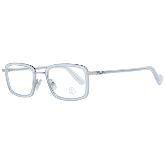 Eyeglasses Frames by Moncler for men in metal & plastic transparent features an refined silhouette, showcasing a sophisticated transparent coloured frame and refined full-frame frame design for a refined look.