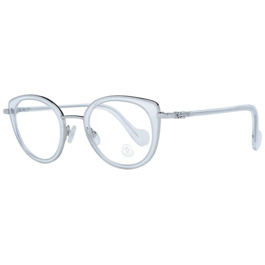 Eyeglasses Frames by Moncler for women in plastic white features an refined silhouette, showcasing a sophisticated white coloured frame and refined full-frame frame design for a refined look.