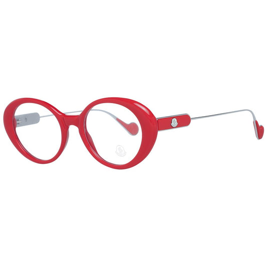 Eyeglasses Frames by Moncler for women in metal & plastic red showcases a refined full-frame frame design with a refined red coloured frame finish for a refined and sophisticated look.