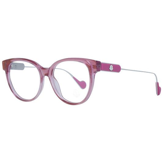 Eyeglasses Frames by Moncler for women in plastic multicolor features a refined silhouette, showcasing a refined pink coloured frame and full-frame frame design for a sophisticated, premium look.