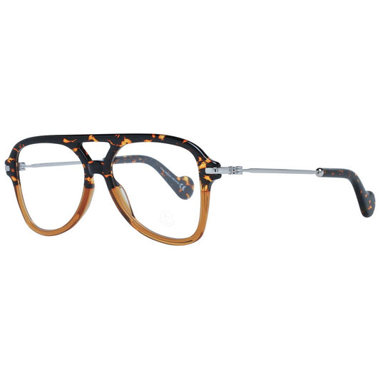 Eyeglasses Frames by Moncler for men in plastic brown showcases a refined full-frame frame design with a refined brown coloured frame finish for a refined and sophisticated look.