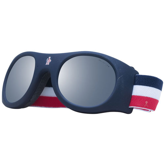 Sunglasses by Moncler for unisex in and blue featuring an stylish full-rim sport frame design with a sophisticated blue coloured frame finish and high-performance mirrored category-3-dark-tint lens.