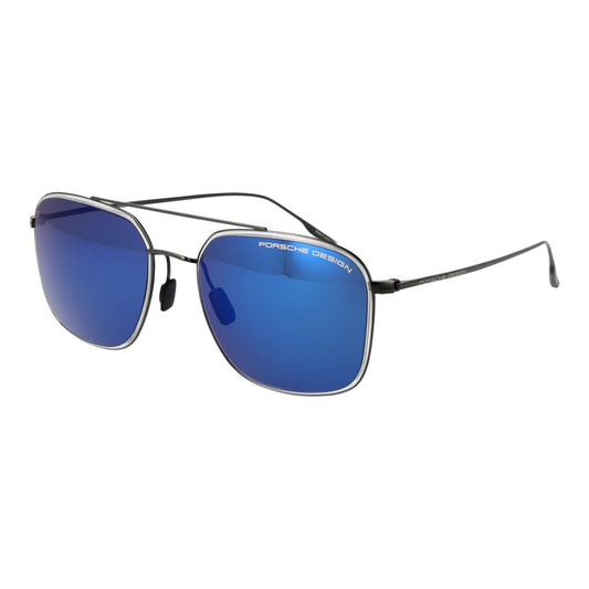 Sunglasses by Porsche Design for men in black features an effortlessly chic full-rim square frame design with black coloured frame detailing and mirrored category-3-dark-tint lens for a effortlessly chic aesthetic.