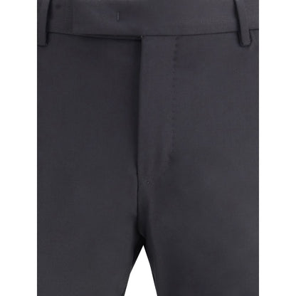 PT Torino Black Wool Oves Aries Casual Pants
