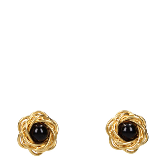 Earrings by Patou for women in leather gold presents a resplendent silhouette, artfully capturing the essence of the Women's Gold Brass Earrings with a resplendent for a sophisticated look.