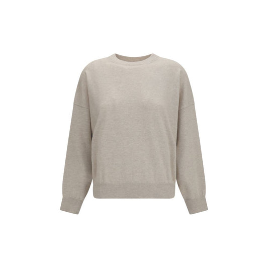 Brunello Cucinelli Women's Regular Fit Crew Neck Cashmere Sweater - Beige Signature