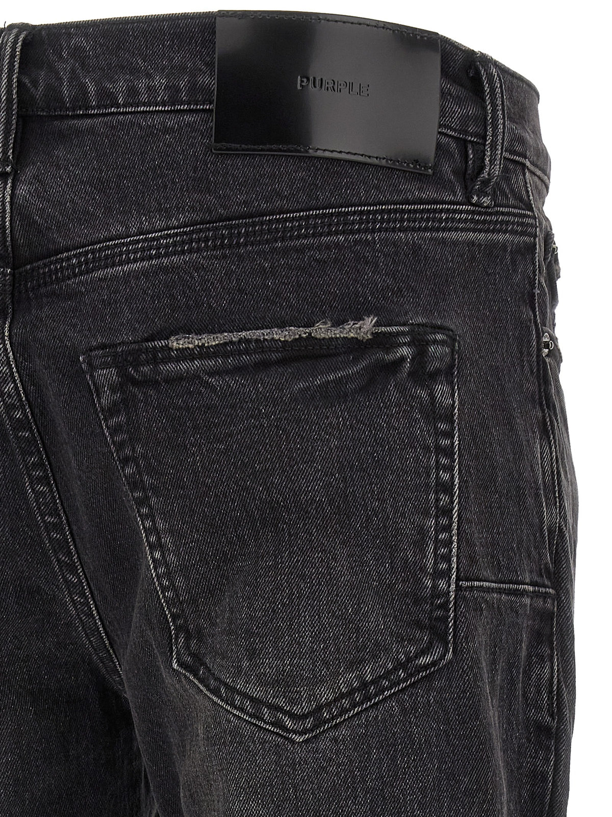 Jeans by PURPLE for men in stretch denim cotton black, purple & signature features a refined silhouette with a refined flared & slim, defined by a low rise and a refined long for a refined finish.