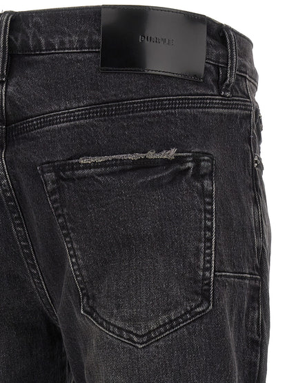 Jeans by PURPLE for men in stretch denim cotton black, purple & signature features a refined silhouette with a refined flared & slim, defined by a low rise and a refined long for a refined finish.