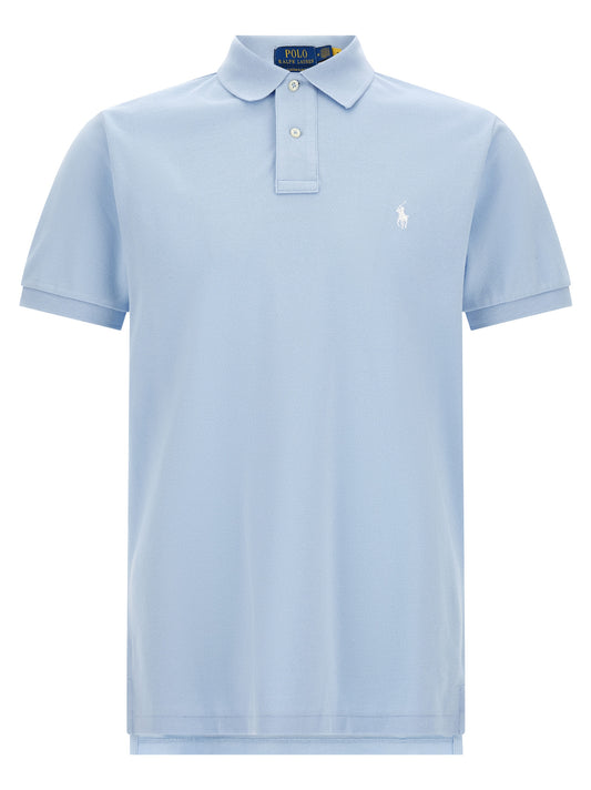 Polo Shirt by Polo Ralph Lauren for men in cotton light-blue presents a crisp silhouette, artfully detailed with a crisp short-sleeve and crisp .