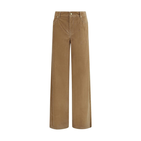 Palazzo Pants by Max Mara for women in corduroy cotton & elastane brown features an refined tailoring silhouette, showcasing a premium regular-fit & wide with a and long cut for a refined tailoring look.