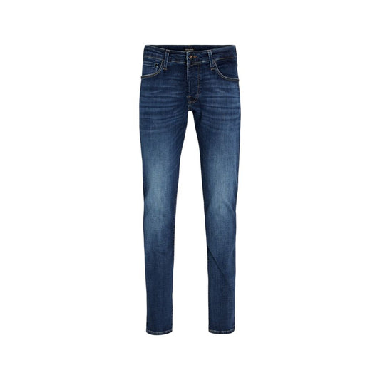 Jeans by Jack Jones for men in stretch denim cotton blue features an refined tailoring silhouette, showcasing a premium skinny & slim with a and long cut for a refined tailoring look.