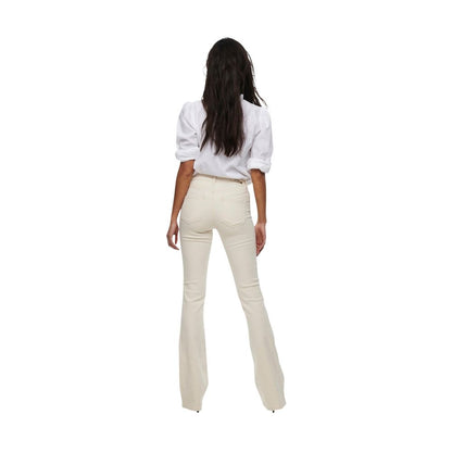 Only Cream Cotton Bootcut Jeans