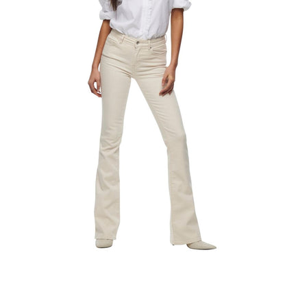 Only Cream Cotton Bootcut Jeans