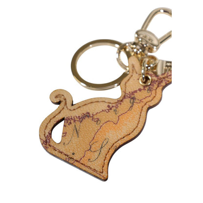 Alviero Martini Prima Classe Beige Leather Keychain